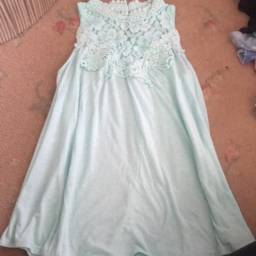 Mint green flared top